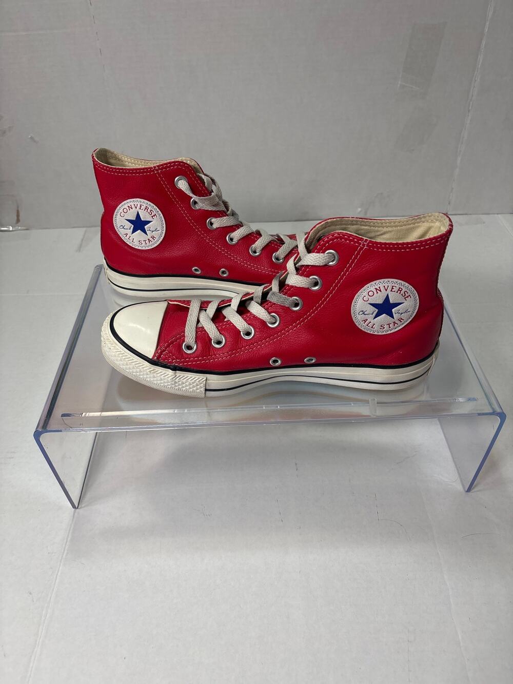 Converse All Star Red Leather High-Top Sneakers Women's 8